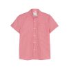 Boys shirt short sleeve red check front