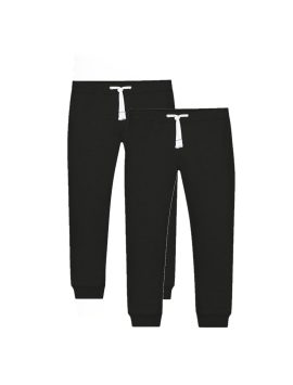 Black Colour Boys Plus Size Sturdy Fit Authentic Brushback Jogger Twin Pack