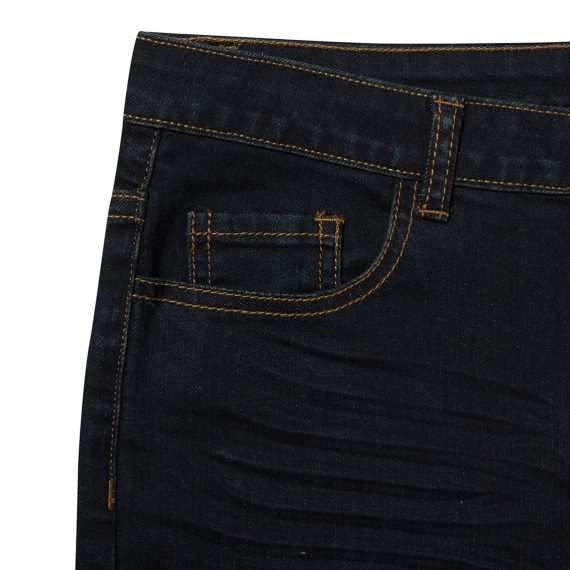 Dark Blue Boys Plus Size Sturdy Fit Adjustable Waist Contrast Stitch Jeans <br/> 22" – 42" Waist - Image 3