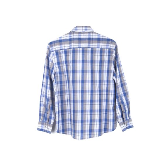 Blue Boys Plus Size Sturdy Fit Authentic Checked Long Sleeve Shirt <br/> 28" - 42" Chest - Image 2