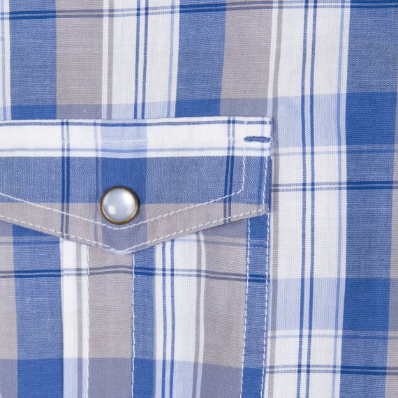 Blue Boys Plus Size Sturdy Fit Authentic Checked Long Sleeve Shirt <br/> 28" - 42" Chest - Image 3