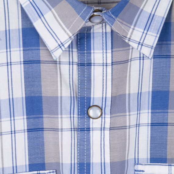 Blue Boys Plus Size Sturdy Fit Authentic Checked Long Sleeve Shirt <br/> 28" - 42" Chest - Image 4