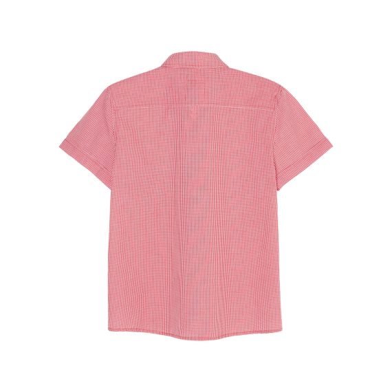 Red Mix Boys Plus Sturdy Fit Micro-Checked Short Sleeve Shirt <br/> 32" – 46" Chest - Image 2