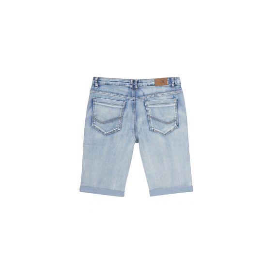 Light Blue Boys Plus Size Sturdy Fit Adjustable Waist Denim Cut-Off Shorts <br/>  30" - 40" Waist - Image 2