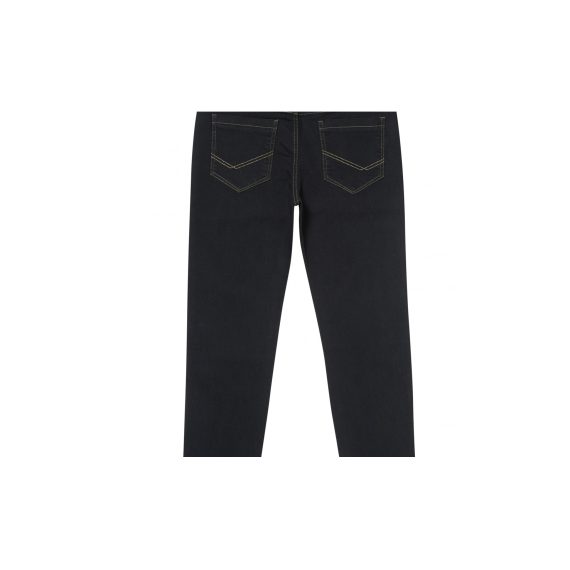 Black Boys Plus Size Sturdy Fit Adjustable Waist Contrast Stitch Jeans<br/> 34" - 42" Waist - Image 2