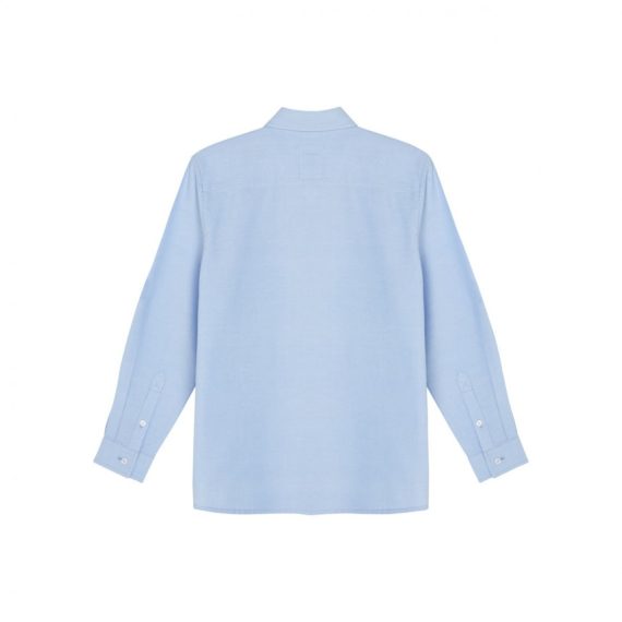Light Blue Boys Plus Size Sturdy Fit Twill Weave Long Sleeve Shirt <br/> 32" – 46" Chest - Image 2