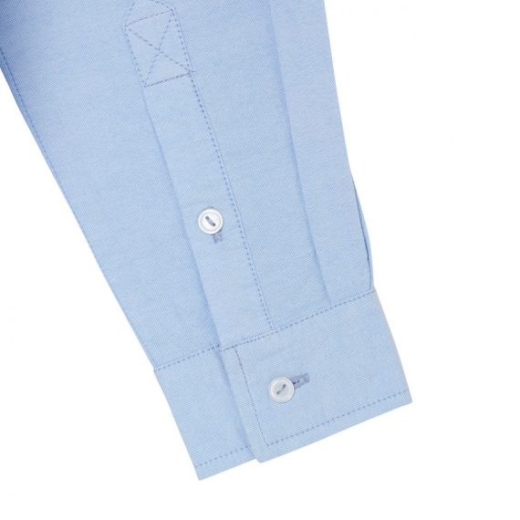Light Blue Boys Plus Size Sturdy Fit Twill Weave Long Sleeve Shirt <br/> 32" – 46" Chest - Image 3