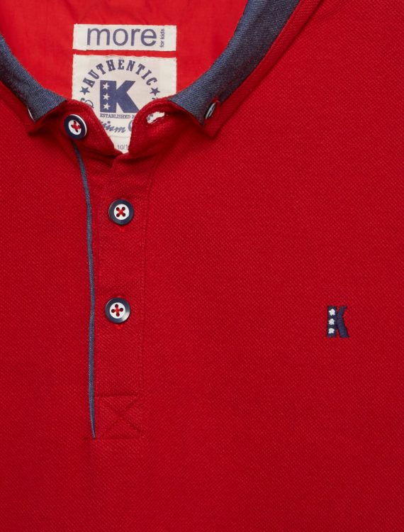 Red Boys Plus Size Sturdy Fit Polo Shirt <br/> 36" – 46" Chest - Image 3