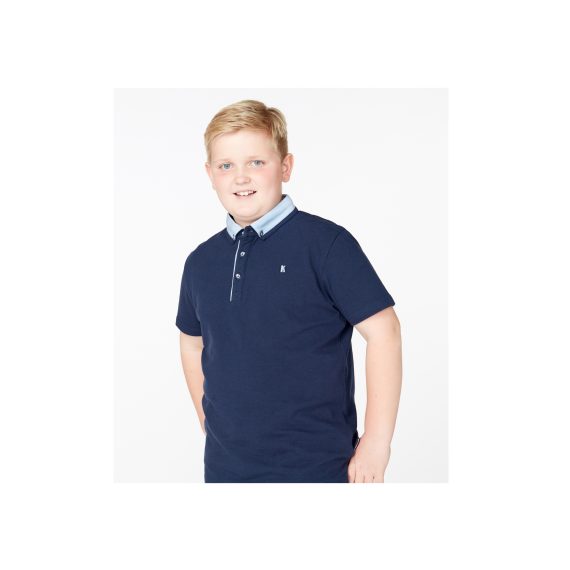 Navy Blue Boys Plus Size Sturdy Fit Polo Shirt <br/> 36" – 46" Chest - Image 5