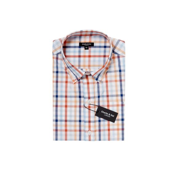Summer Brights Boys Plus Size Sturdy Fit Luxury Checked Short Sleeve Shirt <br/> 36"– 46" Chest - Image 4