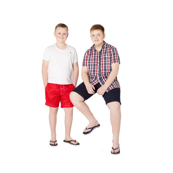 Red Boys Plus Size Sturdy Fit Multi-Stitch Quick Dry Swim Shorts <br/> 30" – 44" Waist - Image 2