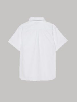 White Boys Plus Size Sturdy Fit Luxury Oxford Short Sleeve Shirt <br/> 32"– 46" Chest