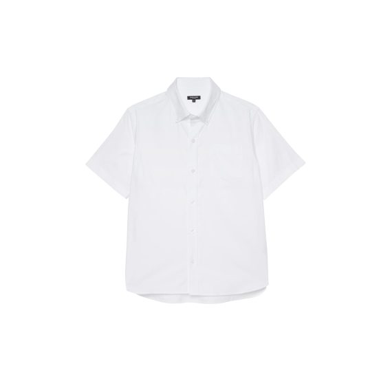Boys Plus Size Sturdy Fit Luxury Oxford Short Sleeve Shirt White Colour