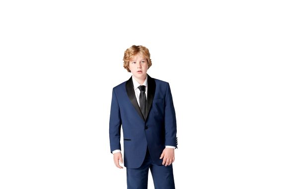 China Blue Boys Plus Size Sturdy Fit Wool Blend Super Luxury Tuxedo <br> 36" – 44" Chest - Image 2