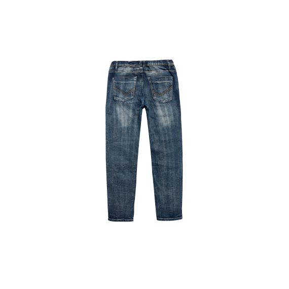 Mid Blue Boys Plus Size Sturdy Fit Pull-On Drawstring Waist Jeans <br> 30" – 42" Waist - Image 3
