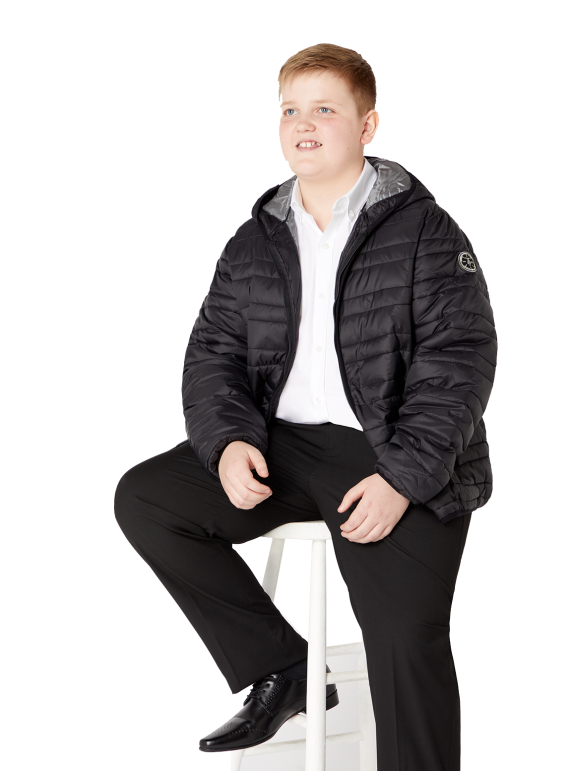 Black Boys Plus Size Sturdy Fit Luxury Hooded Puffer Jacket <br/> 36" – 44" Chest - Image 2