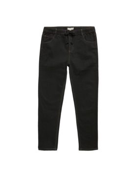 Black Boys Plus Size Sturdy Fit Pull-On Drawstring Waist Jeans <br/> 30" – 42" Waist