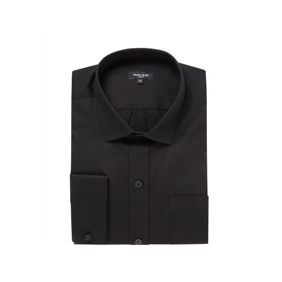 Black Boys Plus Size Sturdy Fit Luxury Double Cuff Long Sleeve Shirt <br/> 36"– 44" Chest - Image 4
