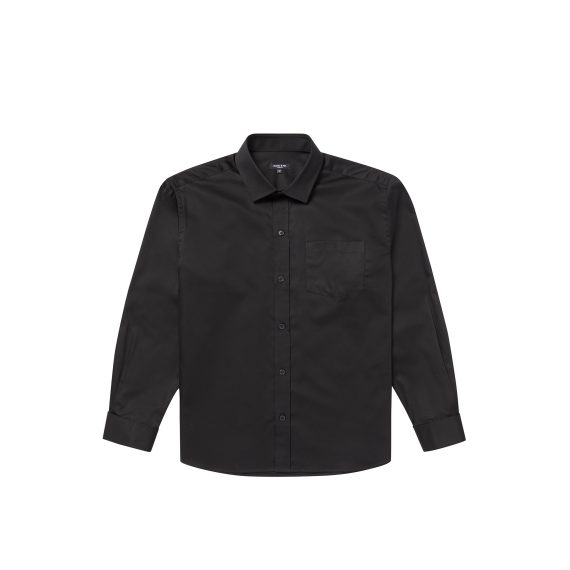Black Boys Plus Size Sturdy Fit Luxury Double Cuff Long Sleeve Shirt <br/> 36"– 44" Chest - Image 2