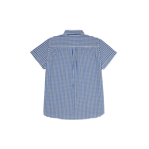 Blue Black Mix Boys Plus Size Sturdy Fit Checked Short Sleeve Shirt <br/> 36" – 46" Chest - Image 2