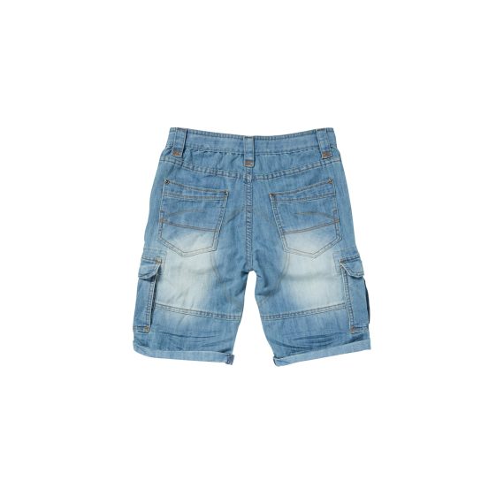 Light Blue Boys Plus Size Sturdy Fit Adjustable Waist Cargo Shorts <br/>32" - 40" Waist - Image 2