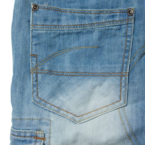 Light Blue Boys Plus Size Sturdy Fit Adjustable Waist Cargo Shorts <br/>32" - 40" Waist - Image 4