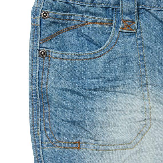 Light Blue Boys Plus Size Sturdy Fit Adjustable Waist Cargo Shorts <br/>32" - 40" Waist - Image 3