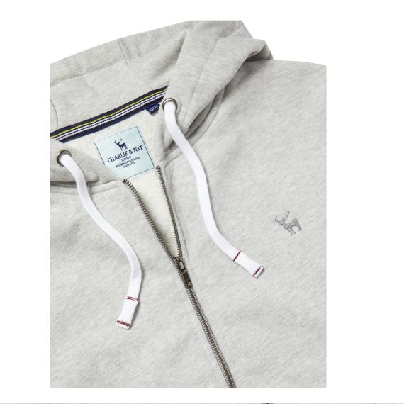 Grey Marl Coor Boys Plus Size Sturdy Fit Cotton Rich Authentic Brushback Zip-Up Hoodie