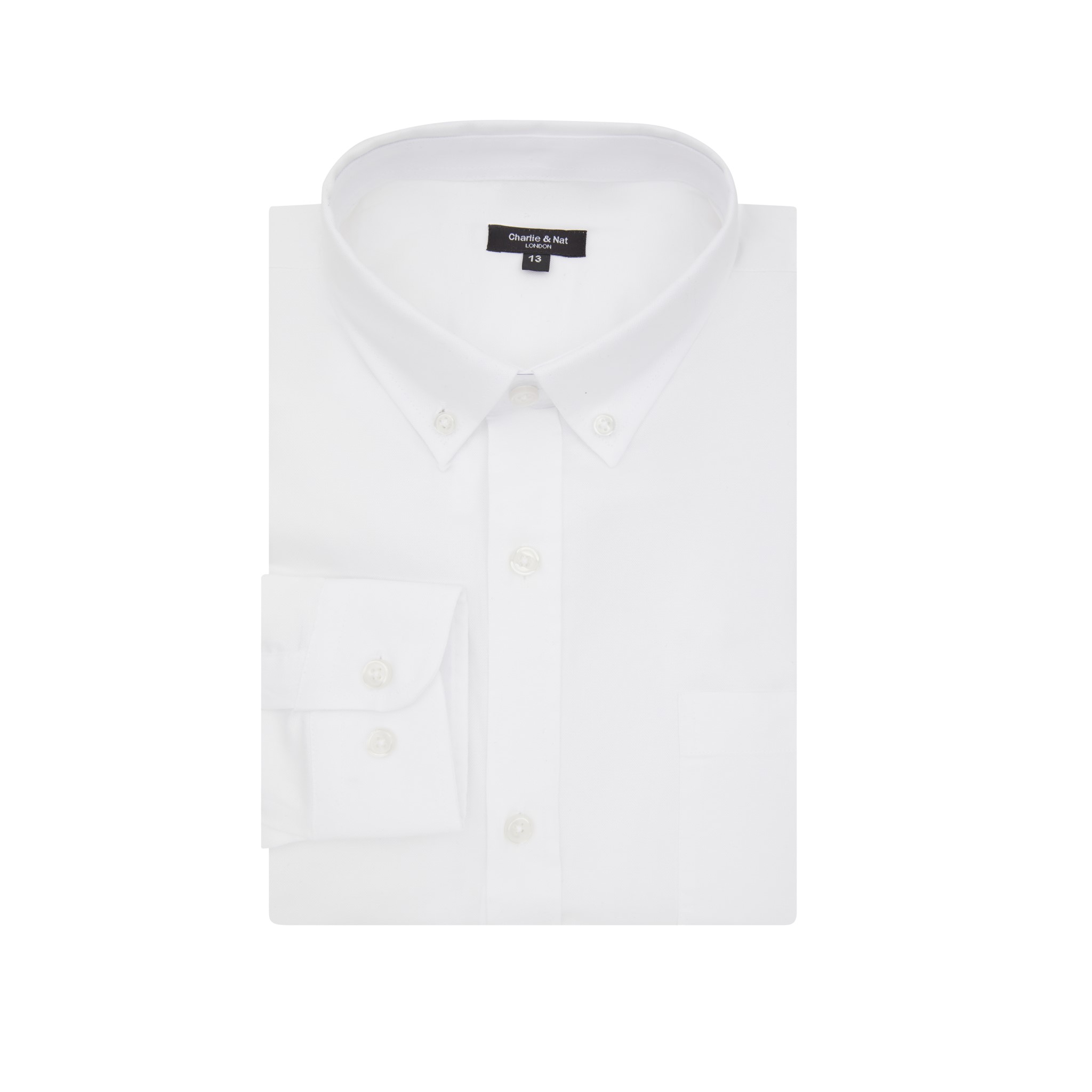 White Boys Plus Size Sturdy Fit Oxford Luxury Long Sleeve Shirt