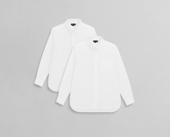 White Boys Plus Size Sturdy Fit Oxford Luxury Long Sleeve Shirts Twin Pack <br/> 32" – 46" Chest