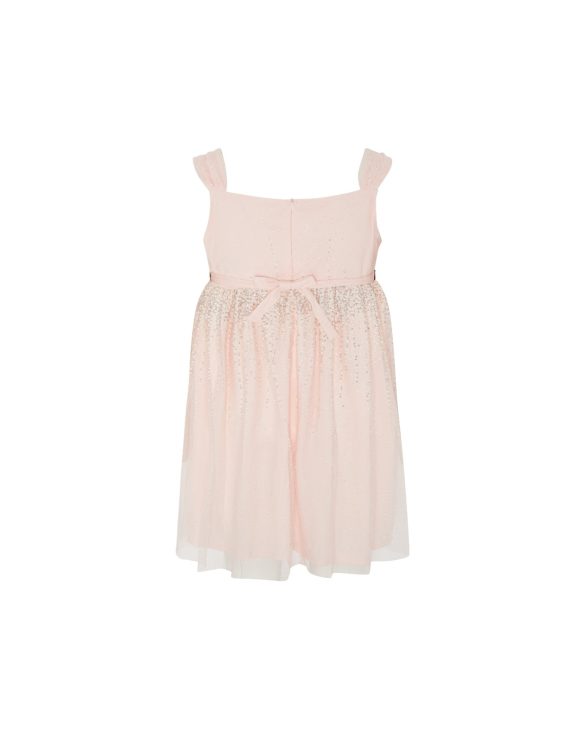 Light Pink Girls Plus Size Generous Fit Sparkle Party Dress <br/> 30″ – 37″ Waist - Image 2