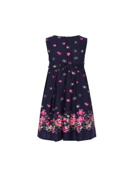 Navy/Pink Mix Girls Plus Size Generous Fit Printed Dress <br/> 30″ – 37″ Waist