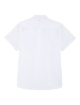 White Boys Plus Size Sturdy Fit Cotton With Stretch Short Sleeve Shirt <br/> 36" – 44" Chest