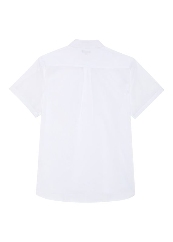 White Boys Plus Size Sturdy Fit Cotton With Stretch Short Sleeve Shirt <br/> 36" – 44" Chest - Image 2