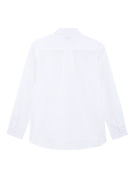 White Boys Plus Size Sturdy Fit Cotton With Stretch Long Sleeve Shirt <br/> 36" – 44" Chest