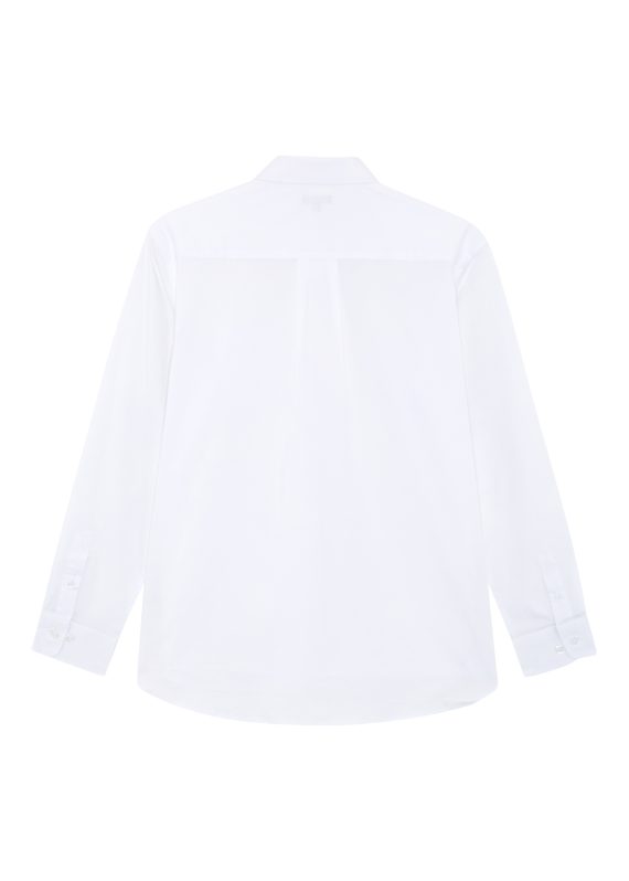 White Boys Plus Size Sturdy Fit Cotton With Stretch Long Sleeve Shirt <br/> 36" – 44" Chest - Image 2