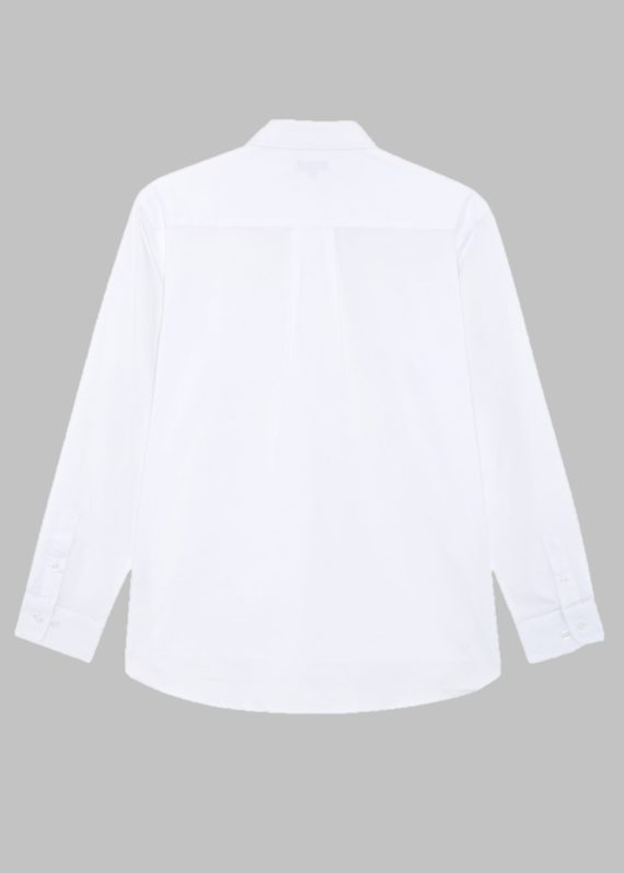 White Boys Plus Size Sturdy Fit Cotton With Stretch Long Sleeve Shirt <br/> 36" – 44" Chest - Image 2