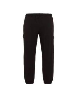 Boys Black Plus Size Sturdy Fit Cargo Pocket  Joggers <br/> 34”– 44” Waist