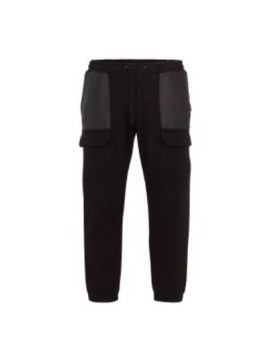 Boys Black Plus Size Sturdy Fit Cargo Pocket  Joggers <br/> 34”– 44” Waist