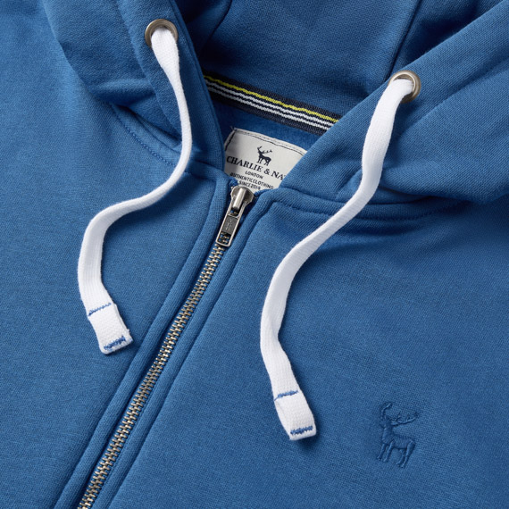Royal Blue Boys Plus Size Sturdy Fit Cotton Rich Authentic Brush Back Zip-Up Hoodie <br/> 36” – 44” Chest - Image 3