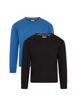 Black and Royal Blue Boys Plus Size Sturdy Fit Essential Twin Pack T Shirts <br/> 36”– 44” Chest